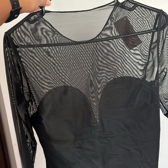 Popilush Shapewear Illusion Mesh Long Sleeve Tummy Control Bodysuit - Picture 4 of 7